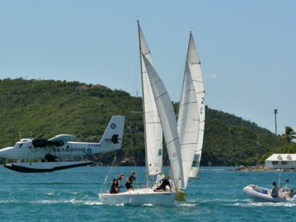Light & Shifty Winds Challenge Sailors on Day One in St. Thomas